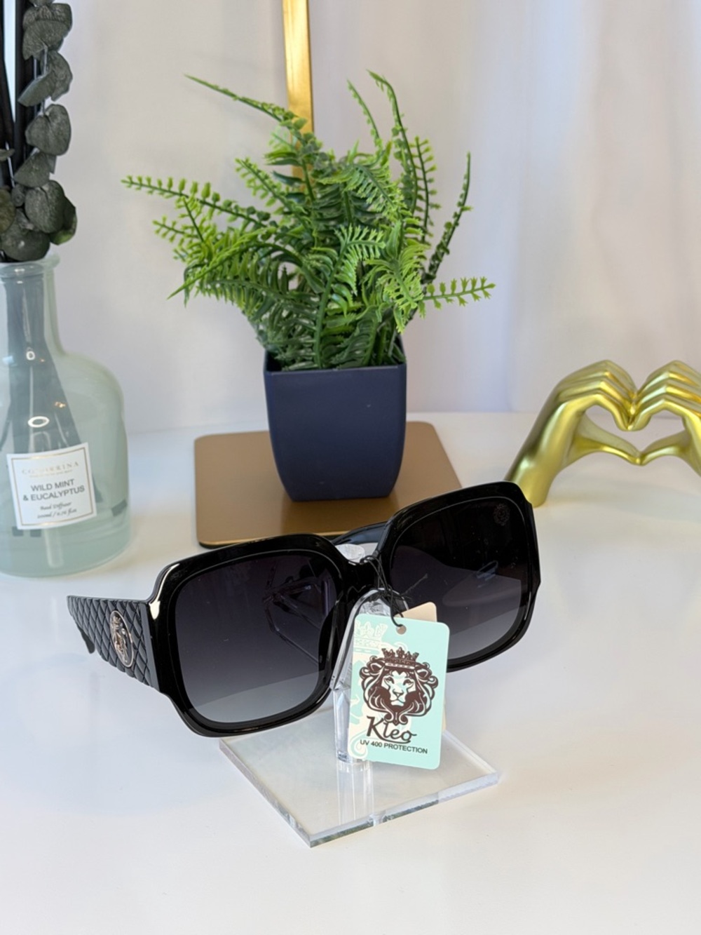 Black Oversized Square Sunglasses for Women